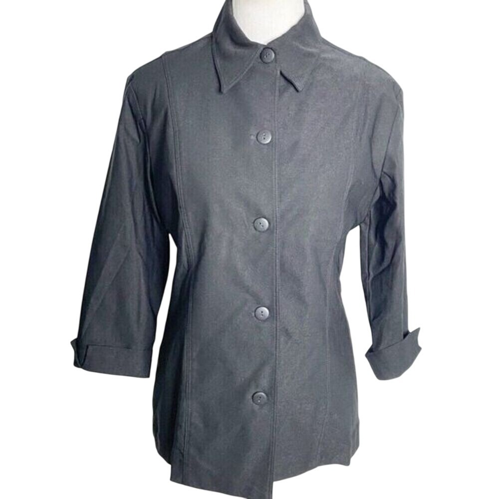 NWT Pure Amici Black Lightweight Stretch Button Down‎ Jacket Small